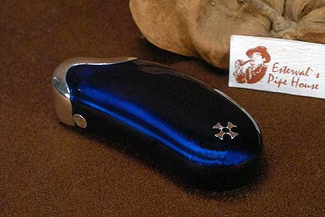 Sillems mini BiC Lightercase 925er Sterling Silber blue [1349B]